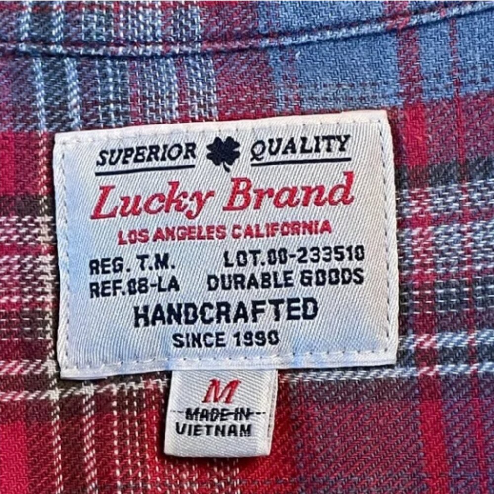 Lucky Brand Button Up Flannel Medium - Picture 6 of 6